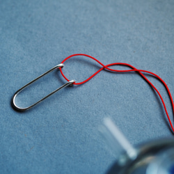 925 銀紅色弧形繩項鍊 第6張的照片