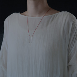 925 銀紅色弧形繩項鍊 第2張的照片