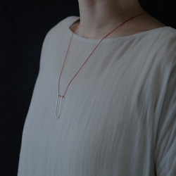 925 銀紅色弧形繩項鍊 第5張的照片