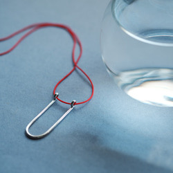 925 銀紅色弧形繩項鍊 第7張的照片