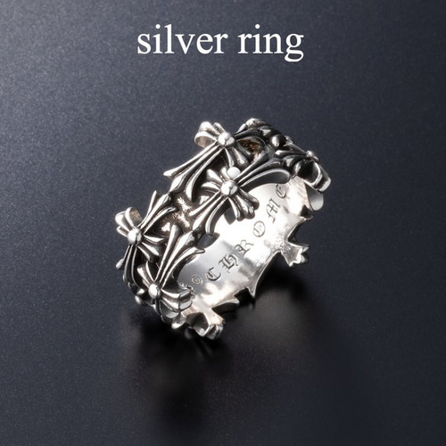 ホースシュー クロス セメタリークロス リング 指輪 十字架指輪 幅広