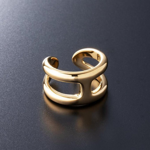 リング 指輪 Hモチーフ ゴールドリング フリーサイズ オスモズ