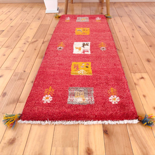 ペルシャ　ギャッベ ミニランナー　113×40 ヤギ 秋のキャンペーン】ペルシャ ギャッベ ミニランナー 113×40 ヤギ