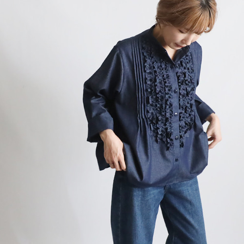 yori ムネポケットフリルシャツジャケット yori ムネポケットフリルシャツジャケット