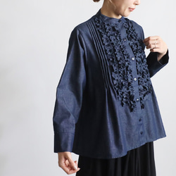 受注製作】セーラーカラーブラウス(キナリ/グレー)｜低身長さんのため