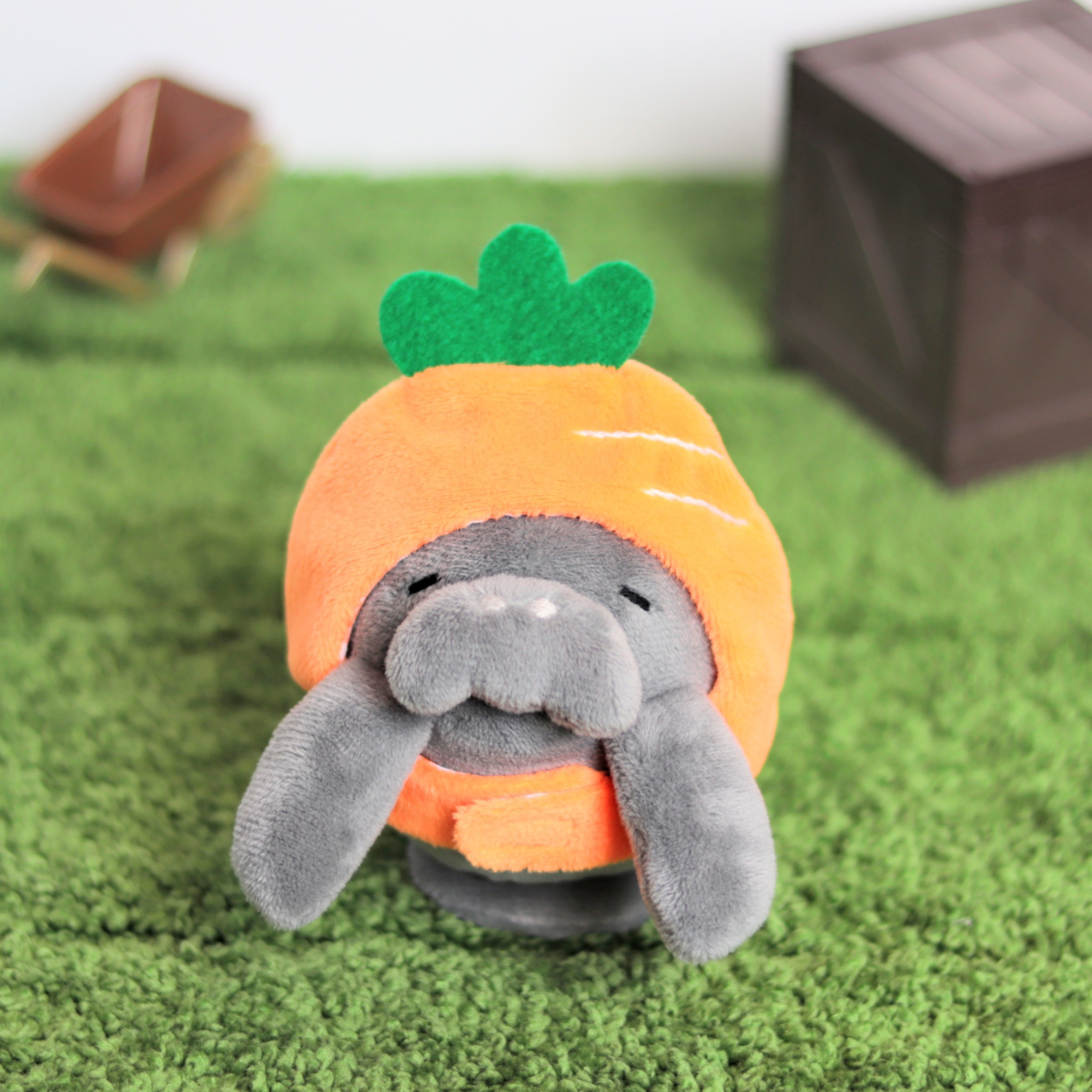 受注製作◎おやさいずきんセット（にんじん）マナティーさんぬいぐるみマスコット
