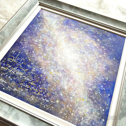 アクリル抽象画「未来に続く」ヒーリングアート原画作品 絵画 HIDEKI