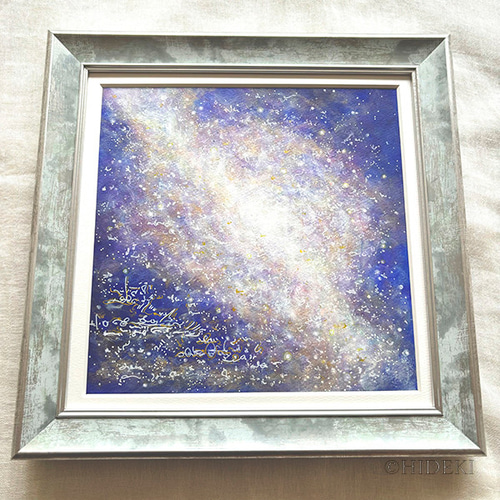 アクリル抽象画「未来に続く」ヒーリングアート原画作品 絵画 HIDEKI
