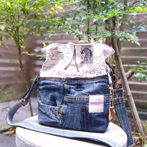 Wallet shoulder bag／デニムリメイク 10) ウォレット ショルダー お財布ショルダー デニムリメイク
