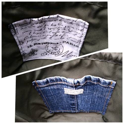 shoulder bag／ベージュデニムリメイク デニムリメイク！履かなくなったデニムでリバーシブルの