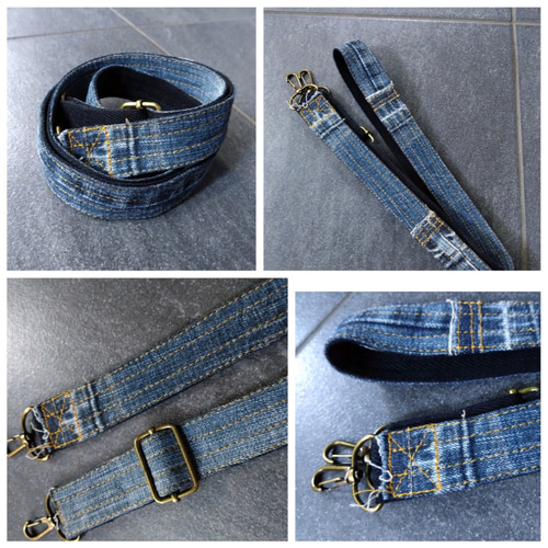№763【DENIM✖️クシュっとshoulderBAG♥】お揃いポーチ&ショルダー