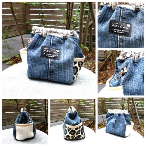 MOONデニムリメイクバッグ（L）No.766☆ショルダーバッグ MOONデニムリメイクバッグ（L）No.766☆ショルダーバッグ MOON様