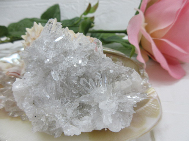 No.CR-410　天然石　原石　針水晶クラスター　１０２ｇ　中国　四川省産