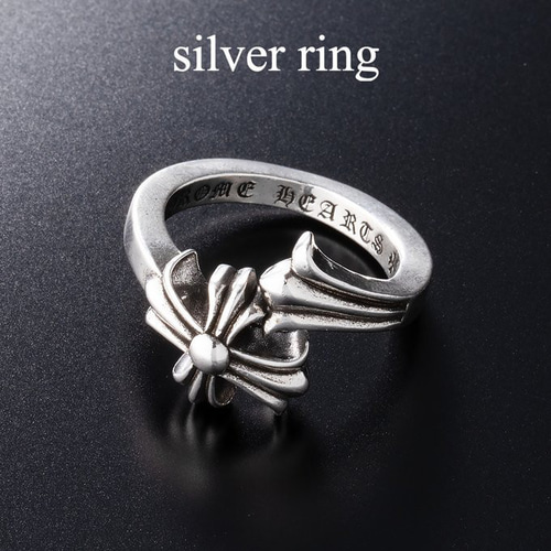 Silver925 指輪 クラシック フローラル クロスリング シルバー クロス