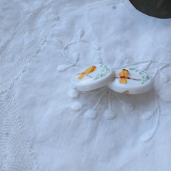 フランス1個 18㎜ アンティークボタン とり柄 A1868 ホワイト 7枚目の画像