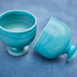 トルコブルーのワインカップ　mwc-158 6枚目の画像