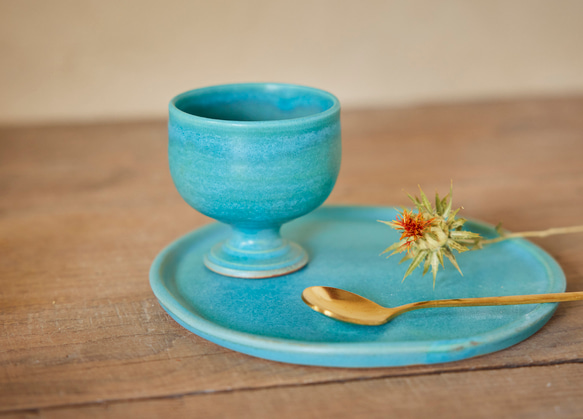 トルコブルーのワインカップ　mwc-158 11枚目の画像
