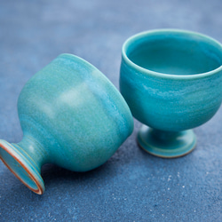 トルコブルーのワインカップ　mwc-158 5枚目の画像