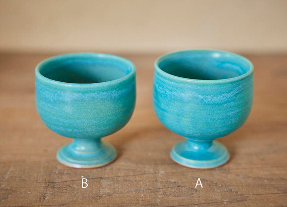 トルコブルーのワインカップ　mwc-158 4枚目の画像