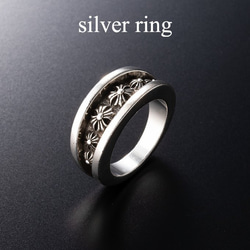 シルバー925 フレアクロス ダブル リング 指輪 リリー フレア