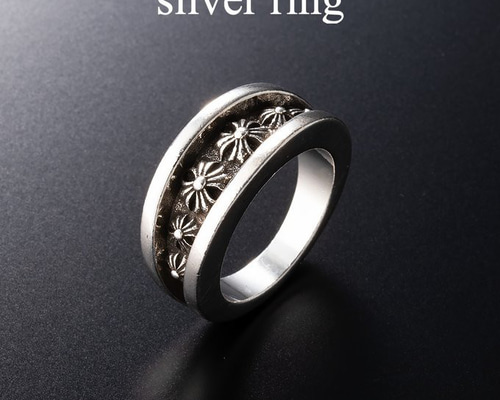 シルバー925 フレアクロス ダブル リング 指輪 リリー フレア