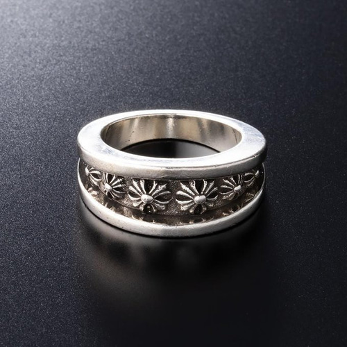 シルバー925 フレアクロス ダブル リング 指輪 リリー フレア