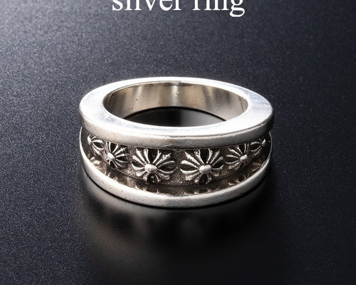 シルバー925 フレアクロス ダブル リング 指輪 リリー フレア