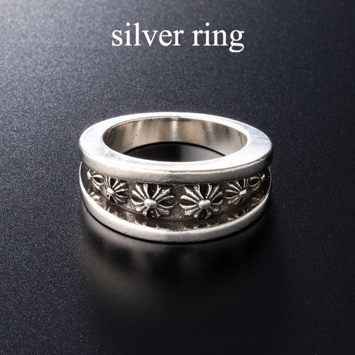 シルバー925 フレアクロス ダブル リング 指輪 リリー フレア