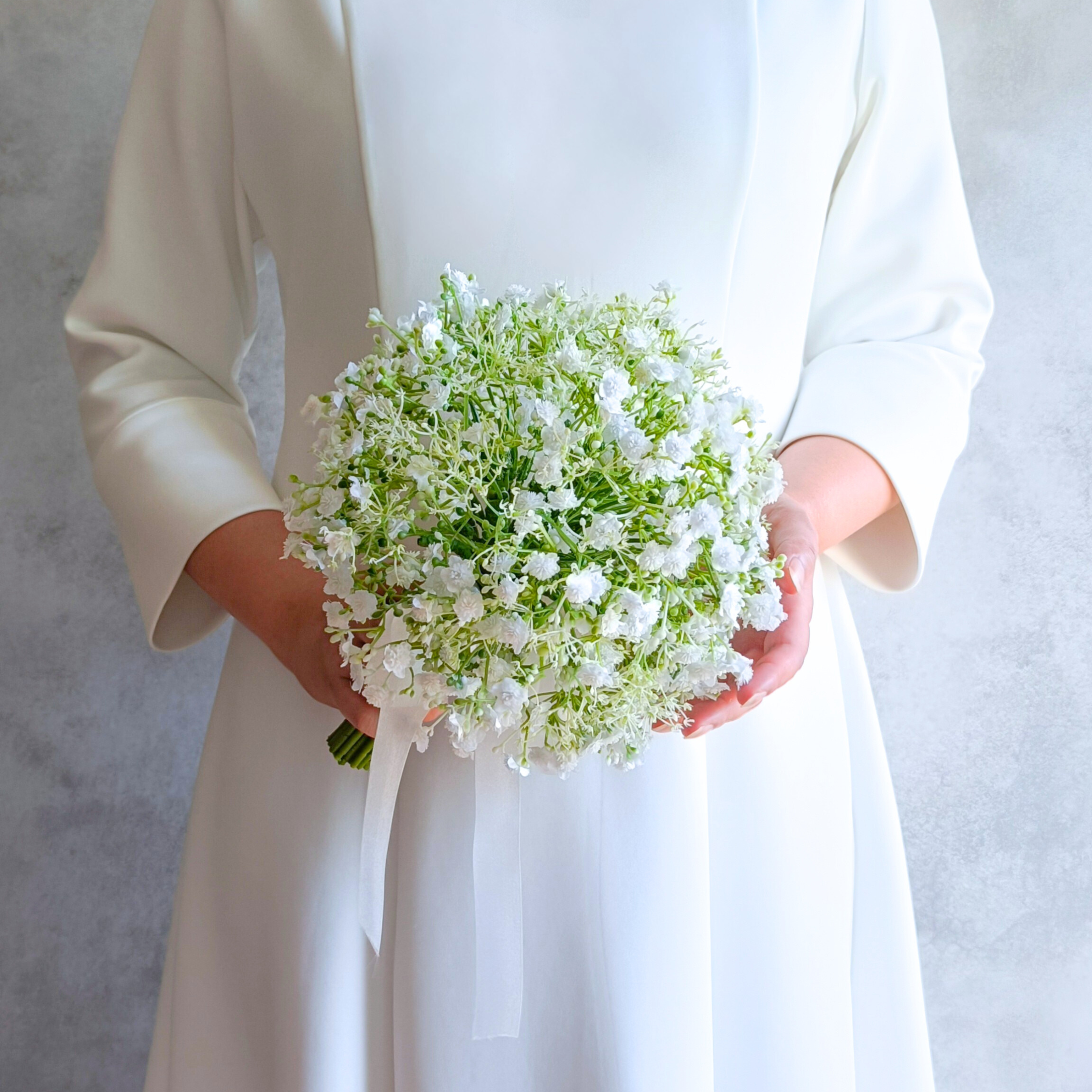〖受注生産〗ウェディングブーケ｜かすみ草シングルブーケ洋装も和装も◎│アーティフィシャルフラワー