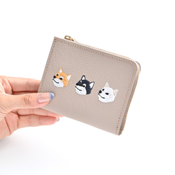 マチあり L字ファスナー コインケース 【 シュリンクレザー 刺繍 】 本革 財布 姫路レザー A345I 8枚目の画像