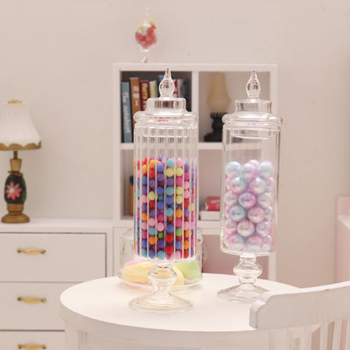 ミニチュアドールハウス用 ガラス風キャンディジャー＆ボトル 全2種類