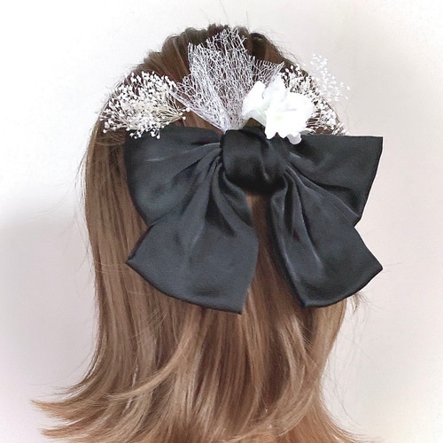 サテンリボン フラワー ヘアアクセサリー ㉖ 髪飾り 卒業式 結婚式