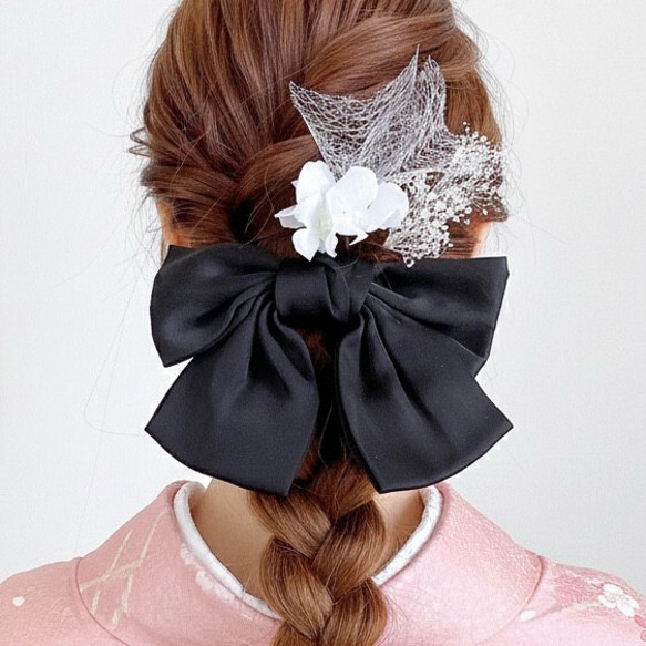 サテンリボン フラワー ヘアアクセサリー ㉖ 髪飾り 卒業式 結婚式