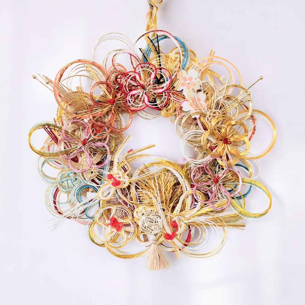 ご祝儀袋リメイク リース (M)サイズ直径約25cm【26〜50個用】ご祝儀袋アート 結婚式 水引アート 水引 御祝儀