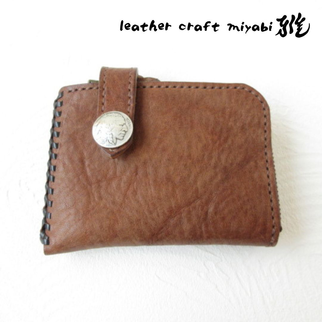 一点物《biker mono》極厚！《シュリンクレザー》ベルト付き・Ｌ字ファスナー・コインケース・0343