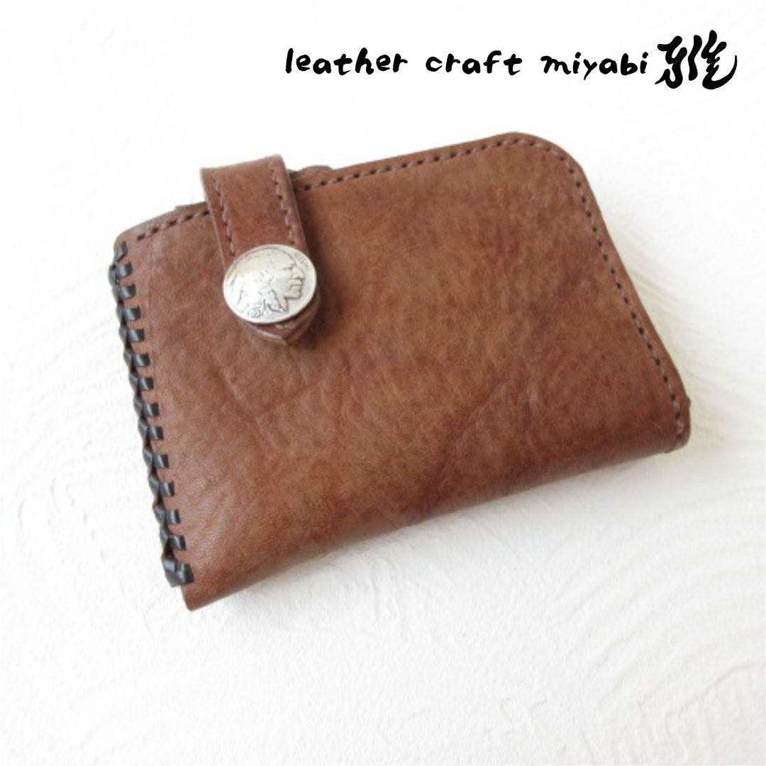 一点物《biker mono》極厚！《シュリンクレザー》ベルト付き・Ｌ字ファスナー・コインケース・0343