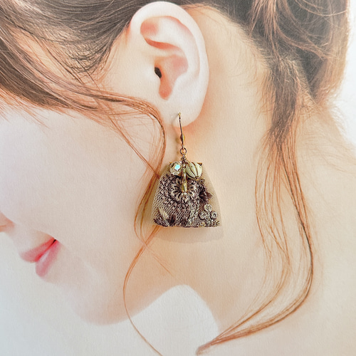 Autumn's bounty 】（インド刺繍リボンピアス・インド刺繍リボン