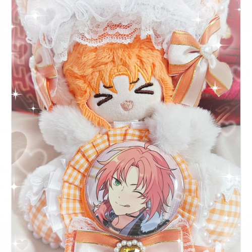 ロゼット×ぬい服 orange check cat^ ܸ. ̫ .ܸ ^♡ ぬい服