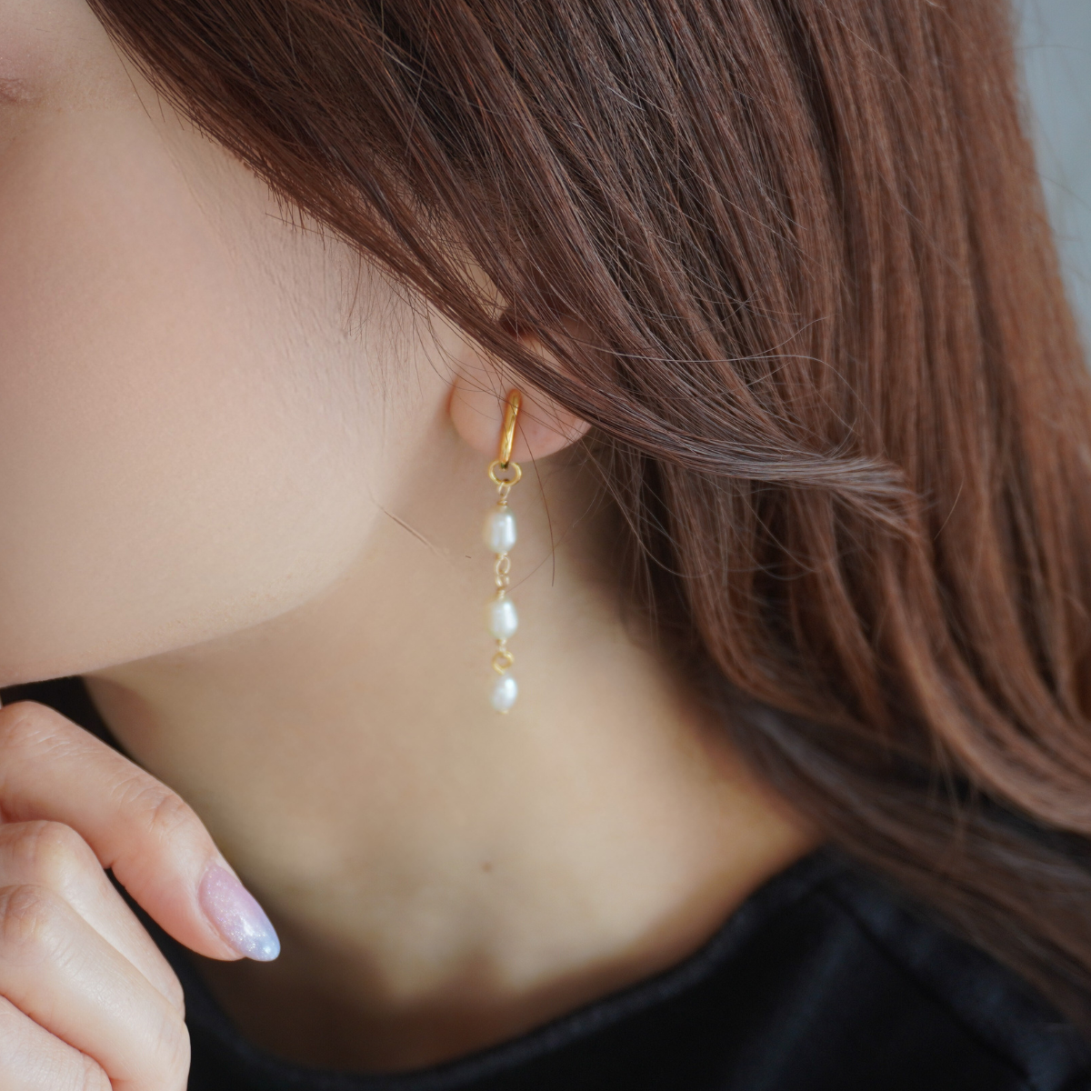 24金GP 淡水パール　痛くないイヤリング　特許金具　日本製金具　結婚式　エレガント　大人　クリスマス　デイリー