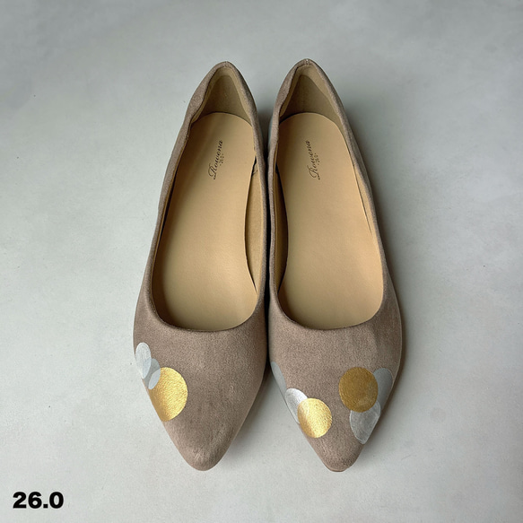 《サイズ限定アウトレット品》秋カラー！ドット柄 パンプス！グレーベージュ＊【23.5/24.5/26.0】5日以内発送！ 8枚目の画像