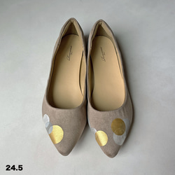 《サイズ限定アウトレット品》秋カラー！ドット柄 パンプス！グレーベージュ＊【23.5/24.5/26.0】5日以内発送！ 5枚目の画像