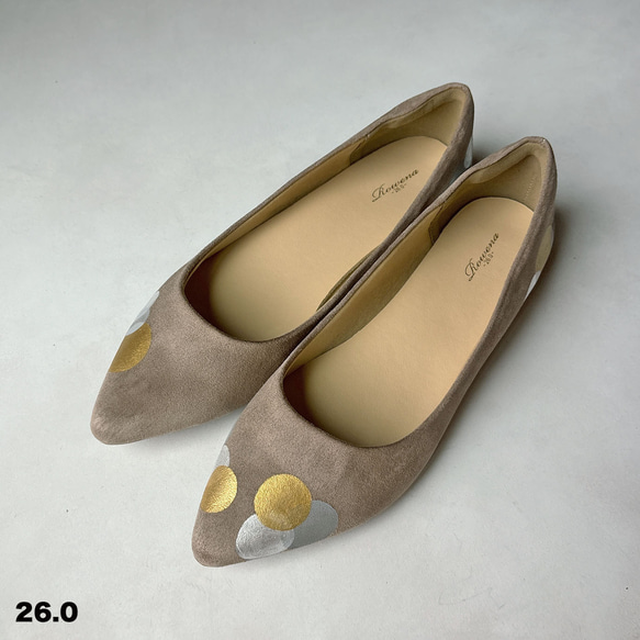 《サイズ限定アウトレット品》秋カラー！ドット柄 パンプス！グレーベージュ＊【23.5/24.5/26.0】5日以内発送！ 9枚目の画像