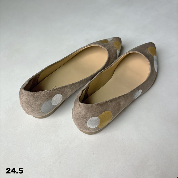 《サイズ限定アウトレット品》秋カラー！ドット柄 パンプス！グレーベージュ＊【23.5/24.5/26.0】5日以内発送！ 7枚目の画像