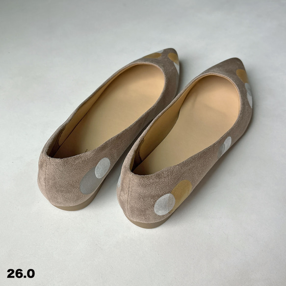 《サイズ限定アウトレット品》秋カラー！ドット柄 パンプス！グレーベージュ＊【23.5/24.5/26.0】5日以内発送！ 10枚目の画像