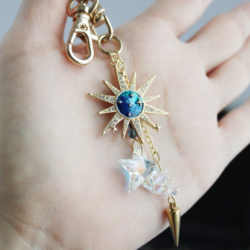 【希少品】 ウルトラチャーム 未開封品 希少クリスタル☆～太陽と星～天耀のバッグチャーム キーホルダー 宇宙