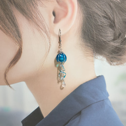 ソーダゼリーくらげのピアス（イヤリング）　N1809 5枚目の画像