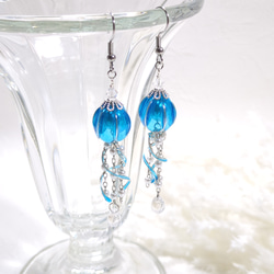 ソーダゼリーくらげのピアス（イヤリング）　N1809 4枚目の画像