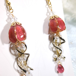 くらげのピアス（イヤリング）　【赤×黒】N1810 3枚目の画像