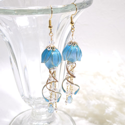 ＊チョコミントイメージ＊くらげのピアス（イヤリング） N1818 4枚目の画像