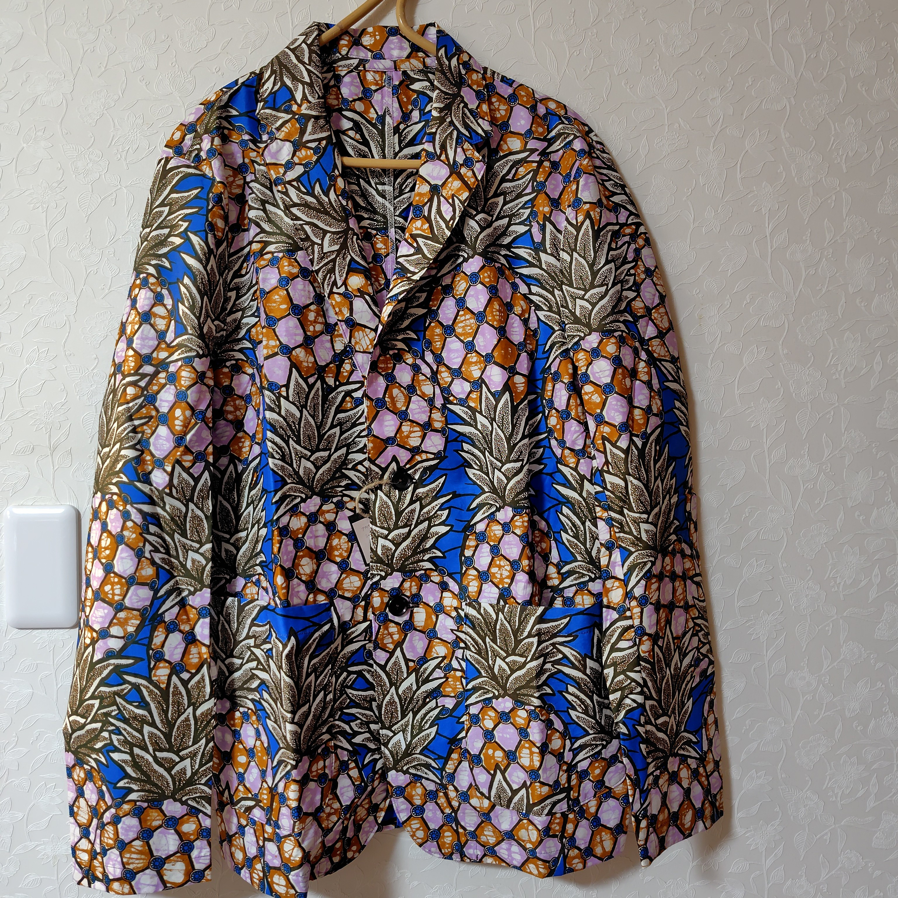 《完成品》アフリカ布のメンズシャツジャケット